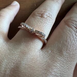 Pandora Rose Gold Bow Stackable Ring